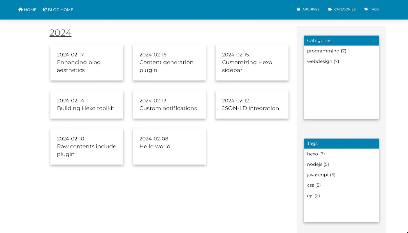 'After' blog layout